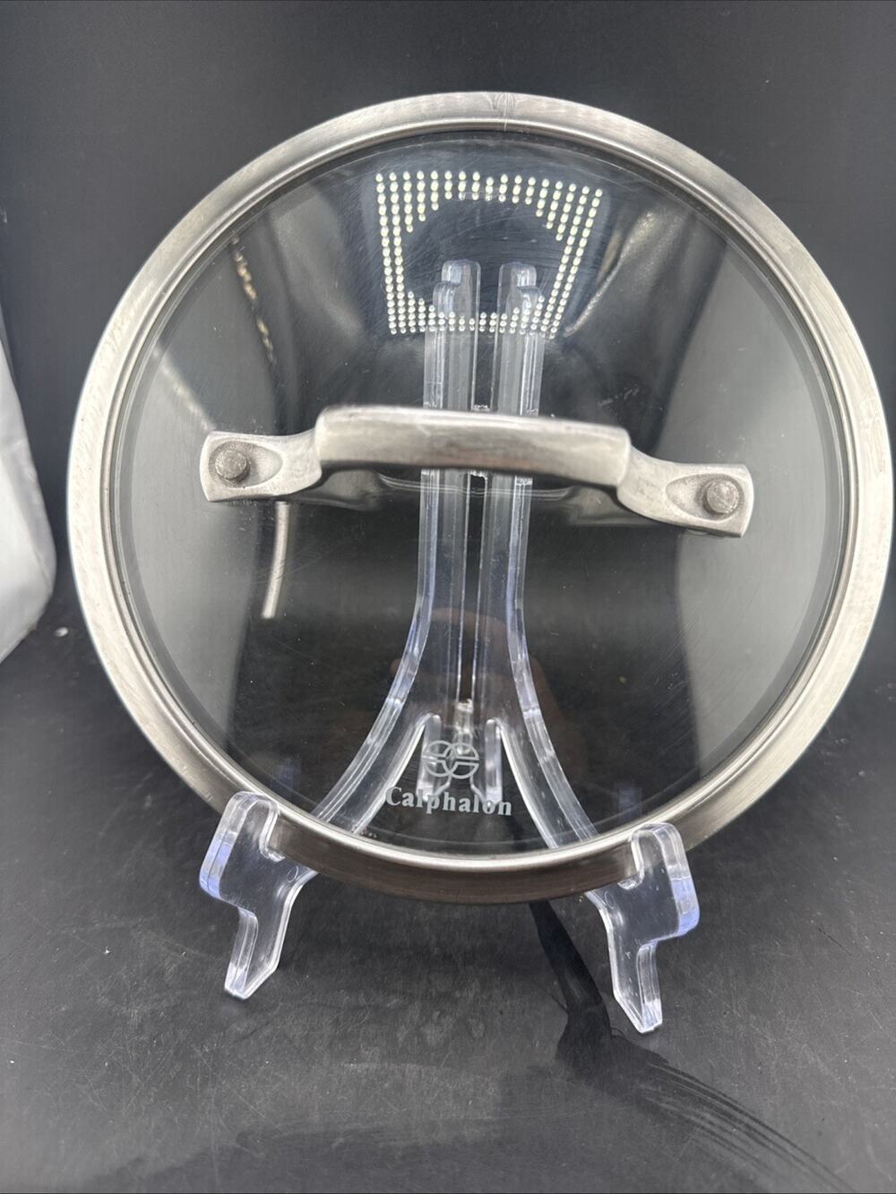 Calphalon Replacement Glass Lid 7.25” Inner Lip Diameter Stainless Steel Handle